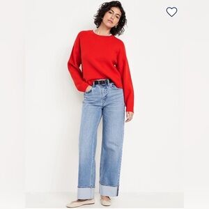 Old Navy Extra High-Waisted Cuffed Wide-Leg Jeans Sz 12P